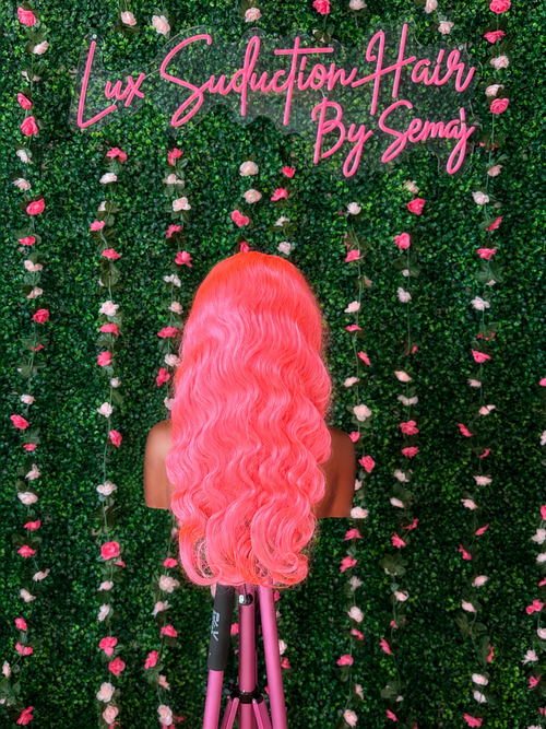 Pink Body Wave Wig (24”)